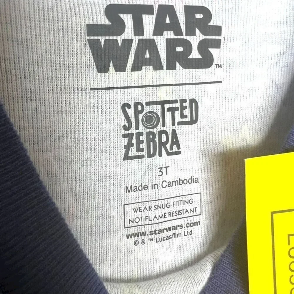 NEW Star Wars x Spotted Zebra Toddler Pajamas 2-Piece 3T Blue Galaxy Print